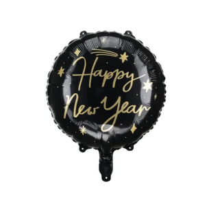 Happy New Year Black Balloon